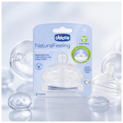 Chicco Natural Feeling 2 Tétines Débit Variable 4 Mois et +