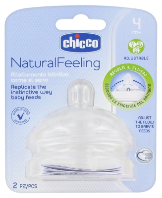 Chicco Natural Feeling 2 Tettarelle a Flusso Variabile da 4 Mesi in su