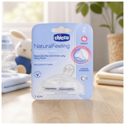 Chicco Natural Feeling vidutinio srauto žinduko čiulptukas 2 mėn. ir vyresniems kūdikiams
