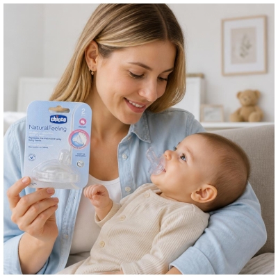 Chicco Natural Feeling vidutinio srauto žinduko čiulptukas 2 mėn. ir vyresniems kūdikiams
