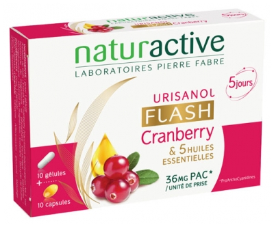 Naturactive Urisanol Flash Cranberry 10 Gélules + 10 Capsules