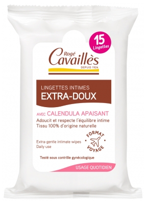 Rogé Cavaillès Lingettes Intimes Extra-Douces 15 Lingettes