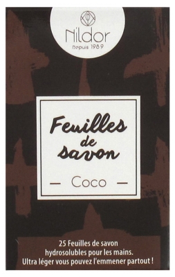 Nildor 25 Feuilles de Savon - Senteur : Coco