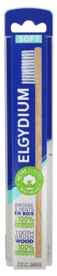 Elgydium Brosse à Dents en Bois Soft - Couleur : Poils Blancs