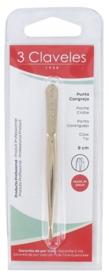3 Claveles Gouden Krabtip Pincet 9 cm