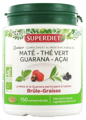 Super Diet Quatuor Maté Brûle-Graisse Bio 150 Comprimés