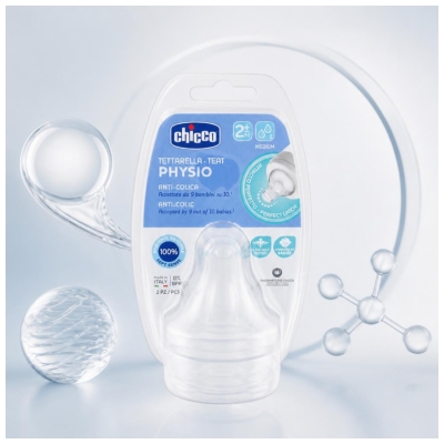 Chicco Physio 2 Tetine Debit Mediu 2 Luni și +