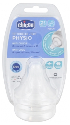 Chicco Physio 2 Tétines Débit Moyen 2 Mois et +