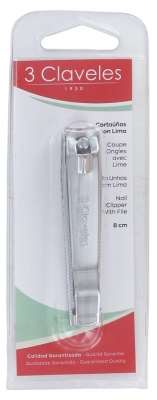3 Claveles Nagelknipser mit Feile 8 cm