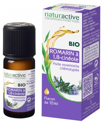 Naturactive Olio Essenziale di Rosmarino 1,8-Cineolo (Rosmarinus Officinalis L. ct 1,8-Cineolo) Organic 10 ml