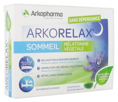 arkopharma arkorelax sleep vegetable melatonin 15 tablets
