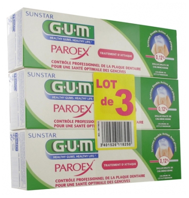 GUM Paroex Żel do Zębów 3 x 75 ml