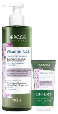 Vichy Dercos Nutrients Vitamin A.C.E Shampoing Brillance 250 ml + 50 ml Offerts