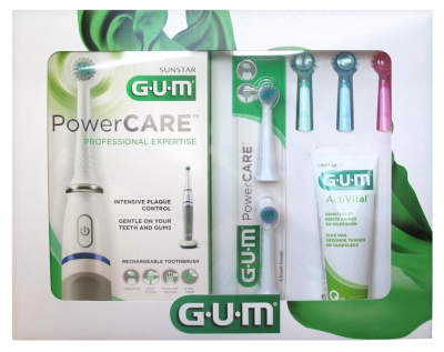 GUM Power Care Rechargeable Electric Toothbrush + Accessories
