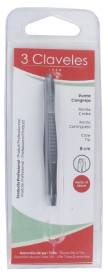 Pensetă 3 Claveles Crab Claw Black Tip 8 cm
