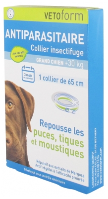Vetoform Antiparasitaire Collier Insectifuge Grand Chien +30 kg