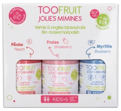 Toofruit Jolies Mimines Pack de Vernis à Ongles 3 x 10 ml