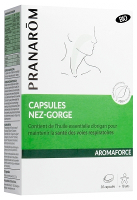 Pranarôm Aromaforce Organic Nose-Throat Capsules 30 Capsules