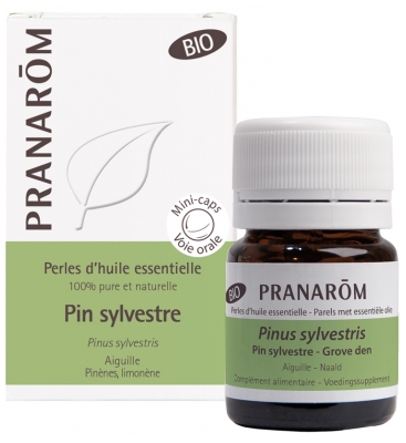 Pranarôm Perles d'Huile Essentielle Pin Sylvestre (Pinus sylvestris) Bio 60 Perles