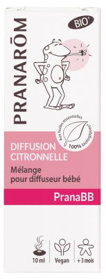 Pranarôm PranaBB Diffusion Citronnelle Mélange pour Diffuseur Bébé Bio 10 ml