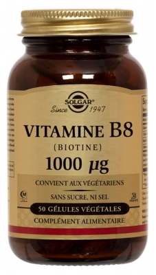 Solgar Vitamin B8 (Biotine) 1000µg 50 Vegetable Capsules