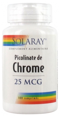 Solaray Picolinate de Chrome 25 mcg 100 Comprimés