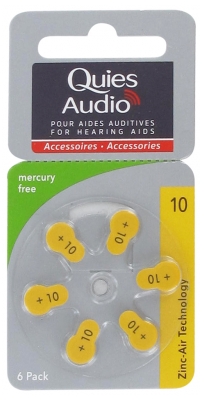 Quies Audio 6 Zinc Air Batteries for Hearing Aids (10)