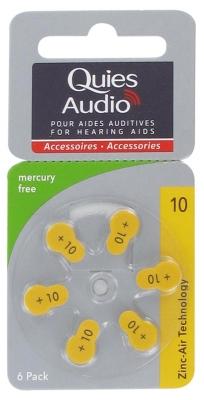 Quies Audio 6 Batterie Zinco-Aria per Apparecchi Acustici (10)