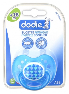 Dodie Sucette Anatomique Silicone + 18 Mois N°A38 - Modèle : Triangles
