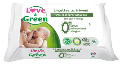 Love & Green Lingettes au Liniment 56 Lingettes