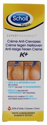 Scholl Crème Anti-Crevasses K+ 25% d'Urée 60 ml