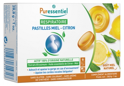 Puressentiel Respiratory Honey-Lemon Lozenges 18 Lozenges