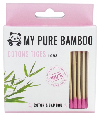 Denti Smile My Pure Bamboo Cotons Tiges Colorés 100 Pièces