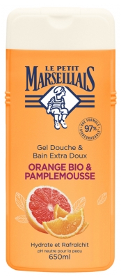 Le Petit Marseillais Gel Douche & Bain Extra Doux Orange Bio & Pamplemousse Bio 650 ml