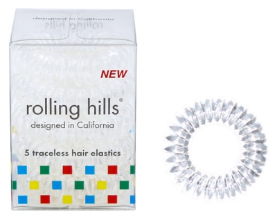 Rolling Hills 5 Élastiques Cheveux Sans Traces - Couleur : Transparent