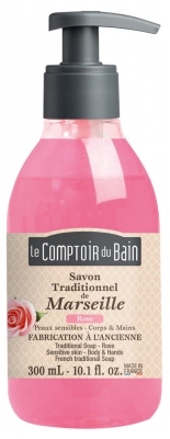 Le Comptoir du Bain Savon Traditionnel de Marseille Rose 300 ml