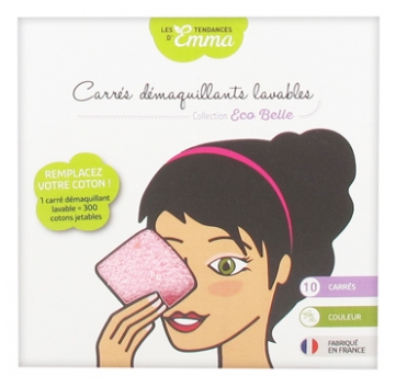 Les Tendances d'Emma Collection Eco Belle Washable Squares to Remove Make-Up 10 Coloured Squares