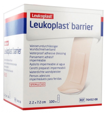 Essity Leukoplast Barrier 100 Waterproof Adhesive Dressings 2.2 x 7.2cm