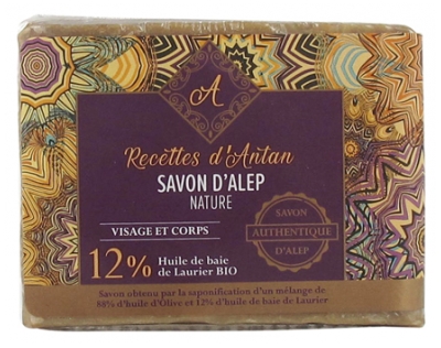 Recettes D'Antan Authentique Savon D'Alep 12% Pain de 200 g