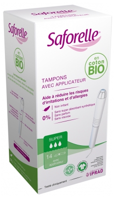 Saforelle Coton Protect 14 Tampons Super with Applicator