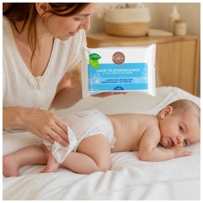 Gifrer Biodegradable Wipes with Thermal Water of Auvergne 60 Wipes