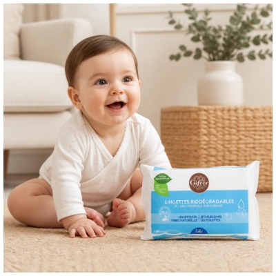 Gifrer Biodegradable Wipes with Thermal Water of Auvergne 60 Wipes