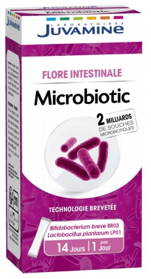 Juvamine Flore Intestinale Microbiotic 14 Sticks (à consommer de préférence avant fin 06/2021)