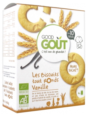 Good Goût Organic Round Vanilla Biscuits From 10 Months 20 Biscuits