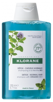 Klorane Détox - Cheveux Normaux Shampoing à la Menthe Bio 200 ml
