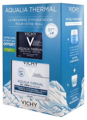 Vichy Aqualia Thermal Gel-Crème Réhydratant 50 ml + Soin de Nuit Effet SPA 15 ml Offert