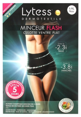 Lytess Dermotextile Minceur Flash Culotte Ventre Plat Noir - Taille : L/XL
