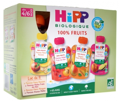 HiPP 100% Fruits from 4/6 Months Organic 8 Gourds
