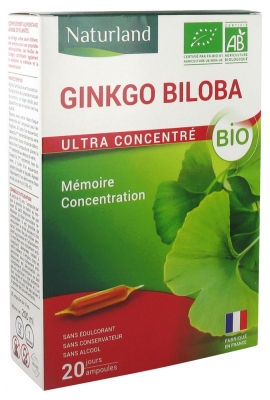 Naturland Gedächtnis Konzentration Bio 20 Phiolen Trinkbare 10 ml