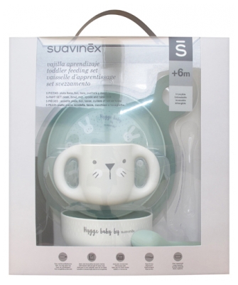 Suavinex Toddler Feeding Set 6 Months and + - Model: Soft green and beige